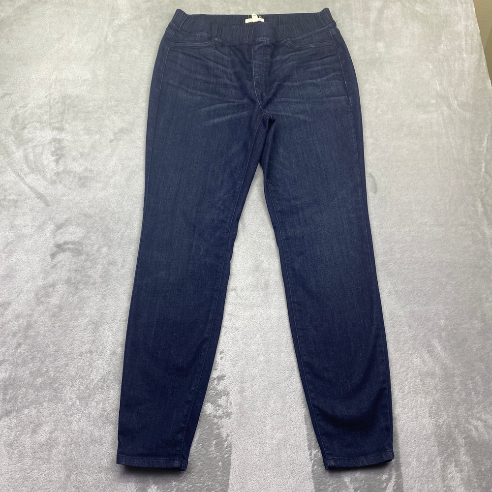 Eileen Fisher Womens Dark Wash Pull On Skinny‎ Jeans Organic Cotton Blend Size M